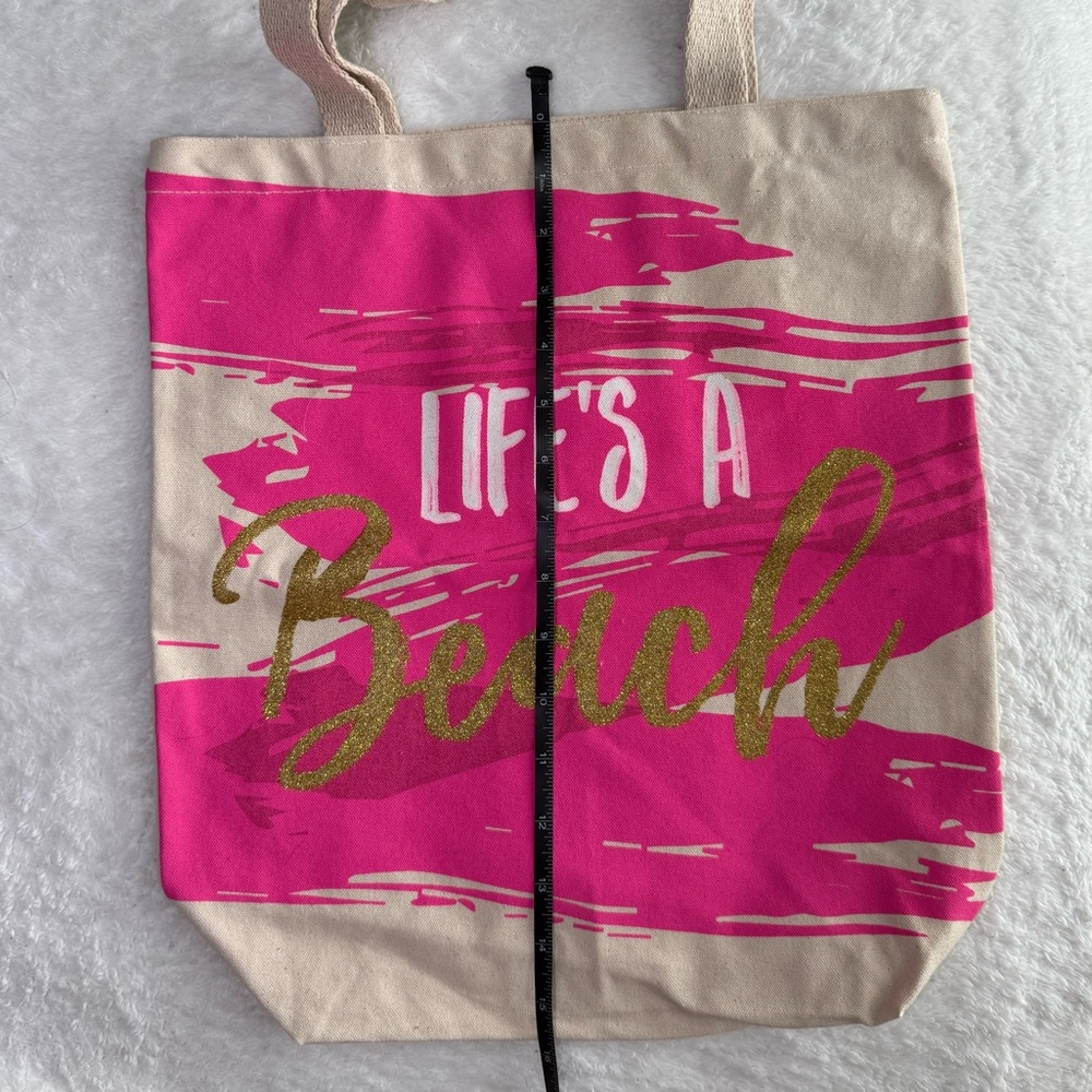 Mud Pie “Life’s a Beach” Canvas Tote - One Size - Picture 5 of 9